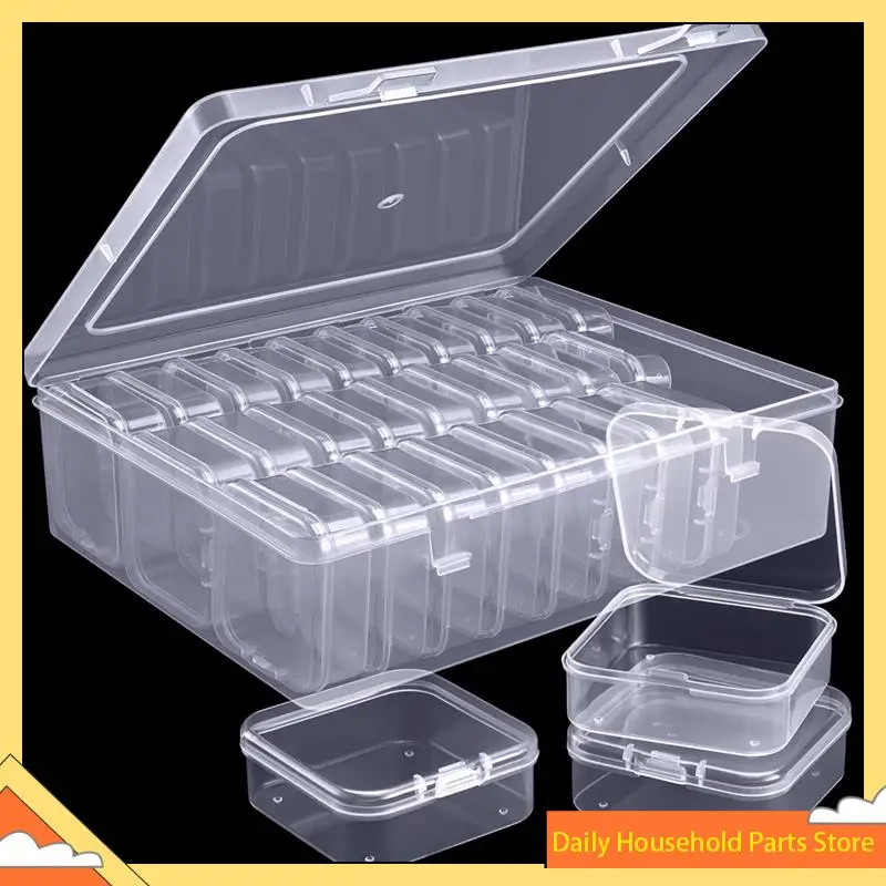 Perlen-Organizer-Box, eine große transparente Box mit 30 kleinen durchsichtigen Kunststoff-Aufbewahrungsbehältern, tragbare Bastel-Aufbewahrungsbox. HEISS!
