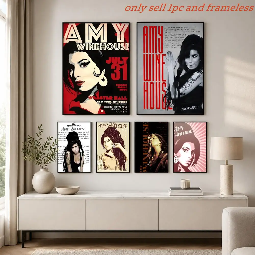 Documentary Film A-Amy Winehouse Poster Aesthetic Painting Wall Art Poster Home Bedroom Living Room Decor