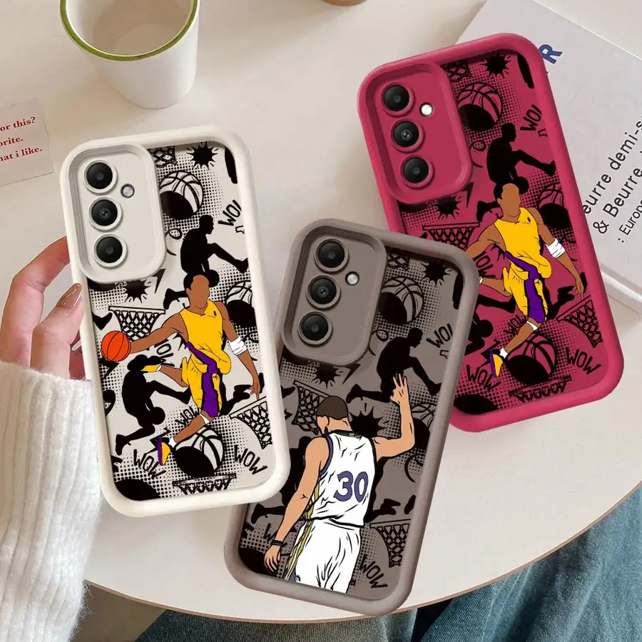 Phone Case for Samsung Galaxy A36 A35 A52 A73 A33 A54 A25 A26 A55 A21s A24 A32 A22 Soft TPU Basketball Numbers