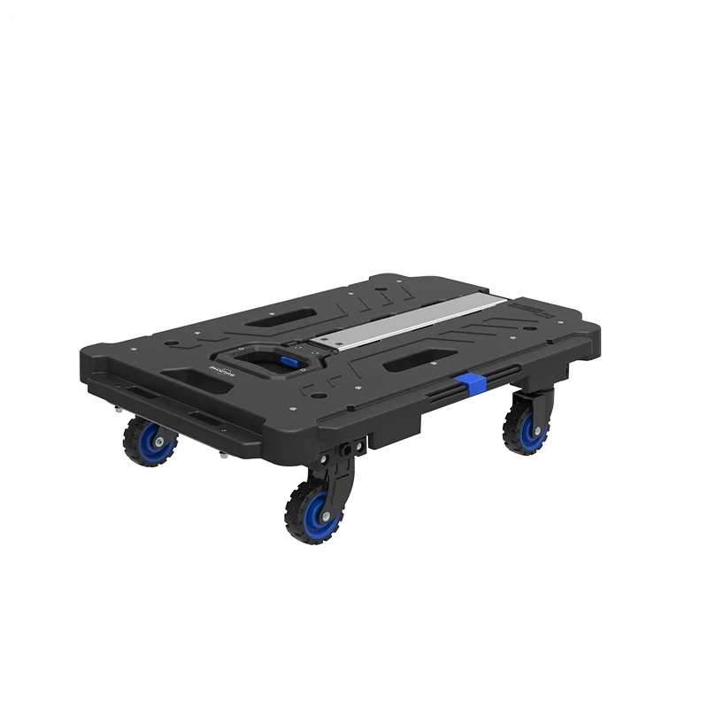Space-saving folding trolley with retractable handle, 137 kg capacity, silent wheels
