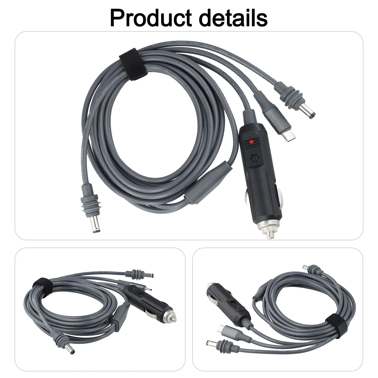 Cable for Starlink For Dish Antenna 12V 24V DC Input 18AWG 300cm Male to Adapter for Vehicle Based Installations