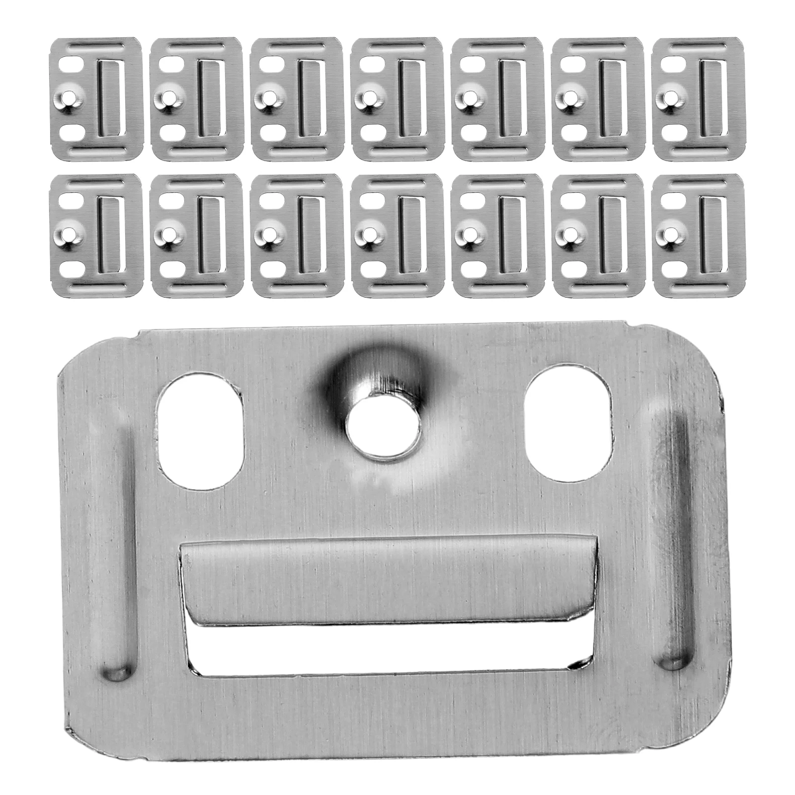 100 Pcs Bamboo Fiber Board Brackets Integrated Wall Panel Buckle for Furniture Picture Connector Clamp Stainless Steel Baby