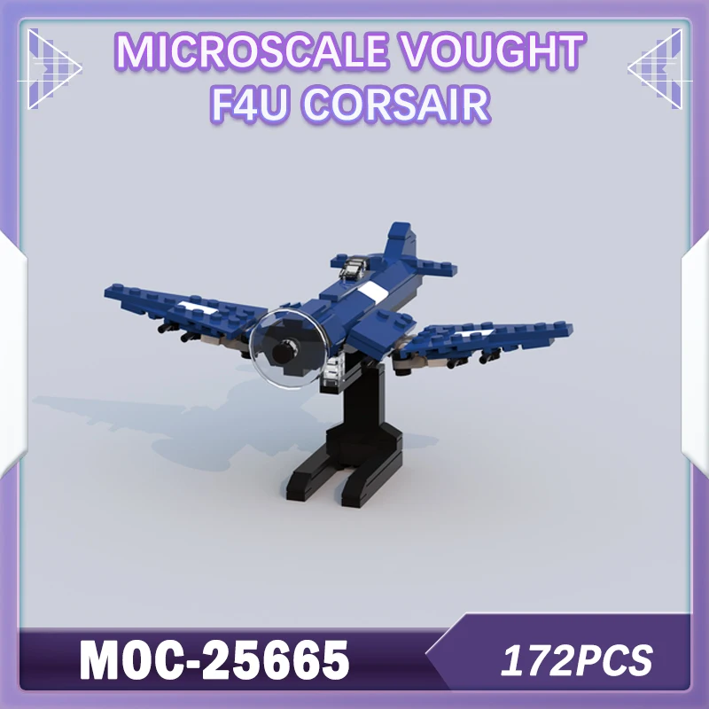 

172 шт., военная военная микромасштабная ваут F4U Corsair, строительный блок в сборе, американский истребитель, реактивная модель, игрушка для мальчика, подарок MOC-25665
