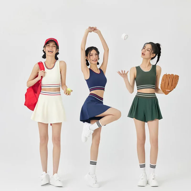 Conjunto de Falda de Tenis Moderna SharpStar con Sujetador Deportivo de Alta Sujeción, Secado Rápido, Traje de Falda-Pantalón para Pickleball, Atuendo Casual para Entrenamiento, Tallas Grandes