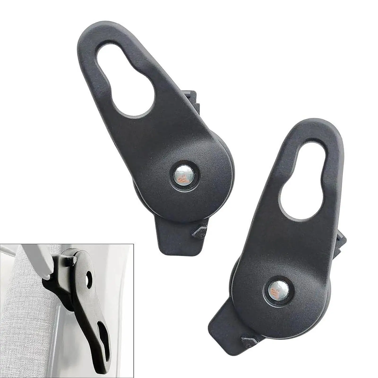 

2 Pieces Buckle for Baby Pushchair Canopy Support Accessories 9x6x3cm Black
