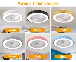 보이지 않는 북유럽 LED 조명 램프, 거실 어린이 침실 천장 선풍기 램프, 110V, 220V