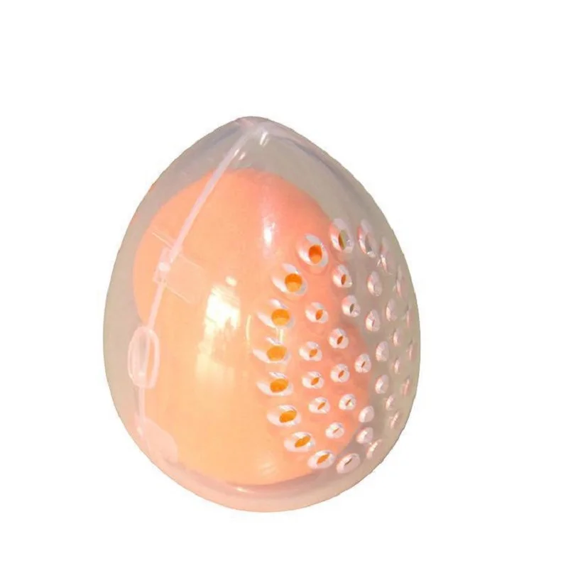 Estuche de esponja de maquillaje, soporte para licuadora de belleza, estuche para esponjas, accesorios de maquillaje, soporte para cosméticos, caja transparente vacía para esponjas