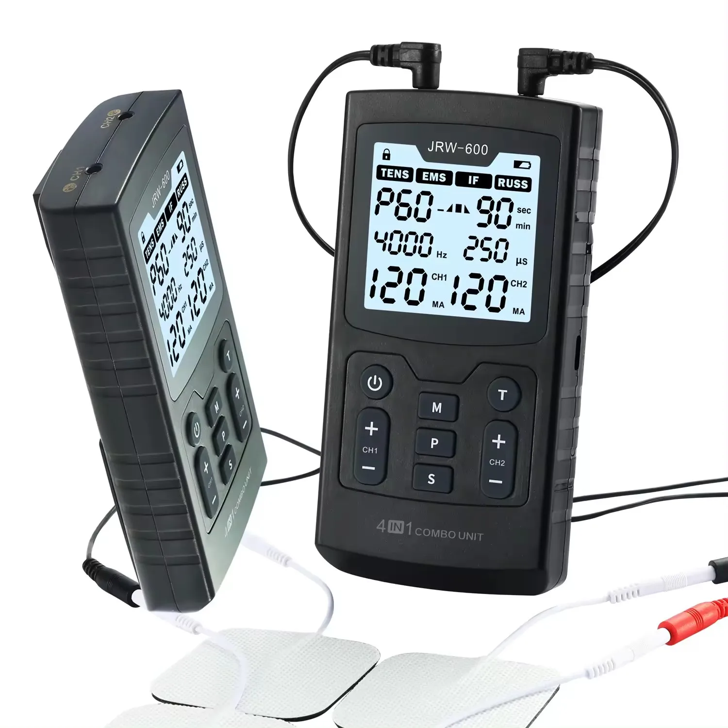 4in1 EMS IFT RUSS TENS Electric Muscle Stimulator TENS Unit Adjustable Physiotherapy Massage for Abdominal Body Massager Therapy