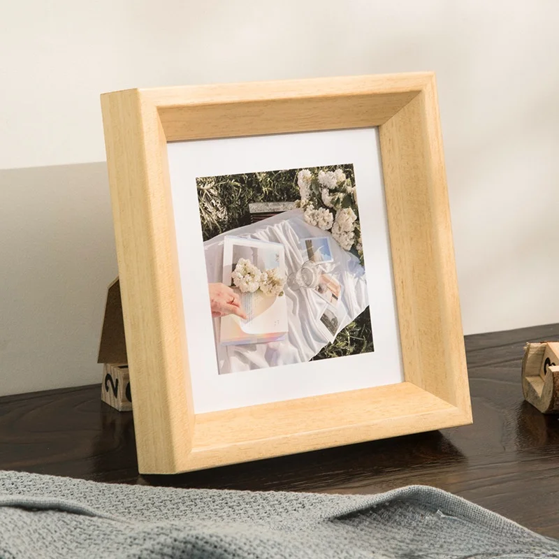 Nordic Style  Wood Photo Frame Simple Desktop Display Frame 6 7 8 Inch Photo Washing Made Hanging Display Frame