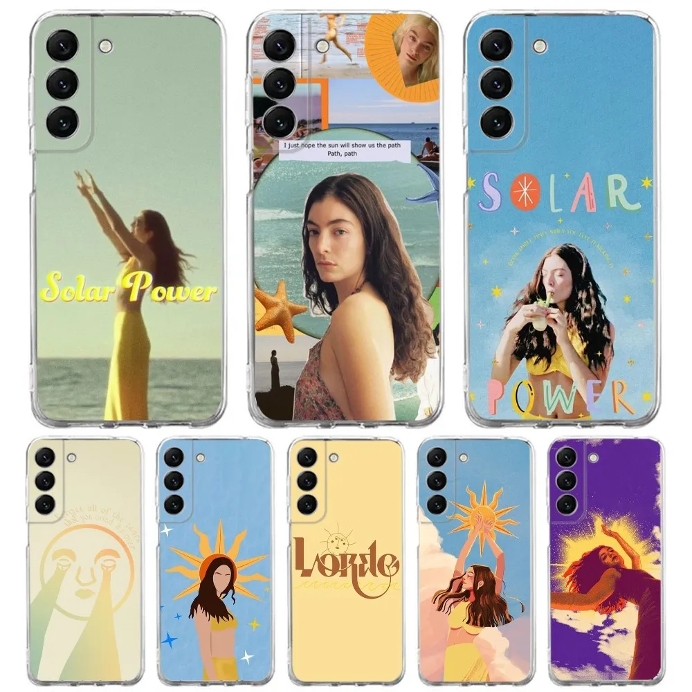 L-Lorde Solar Power Phone Case Silicone Case For Samsung S30,S23,21,22,20 Ultra,S20 FE lite,S10,9,PIus Note20ultra Cover Clear