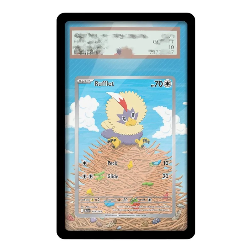 Art Display for Pokemon Rufflet Card PTCG Keychain Anime Game Collectibles Anime Merchandise Acrylic Protective Case Toys Gift