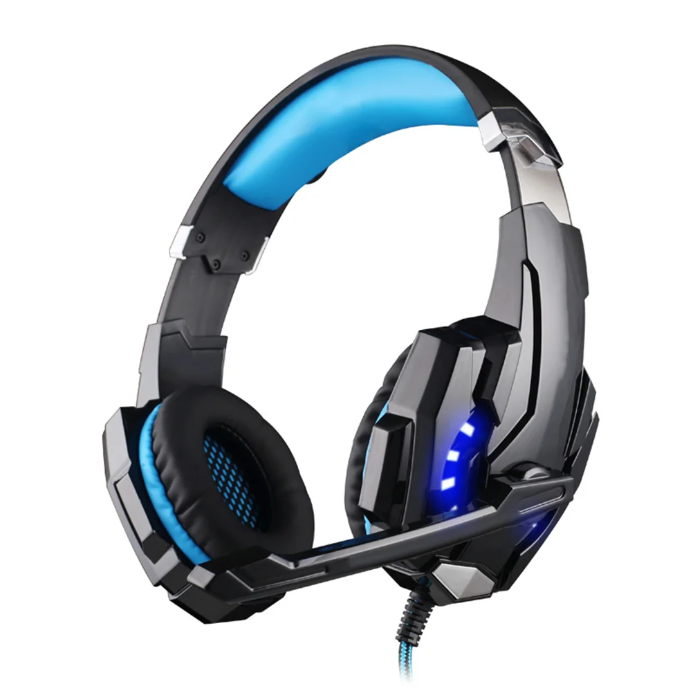 

Gaming Headset Black Over Ear Headphones Soft Comfortable Noise Canceling Omnidirectional Mic Led Light For Computer