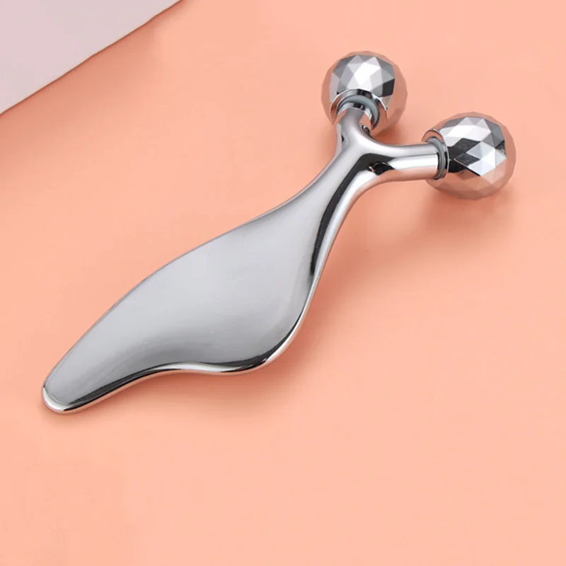 

Double Ball Dolphin Gua Sha Board Face Lifting Massage Stick Full Body Meridian Tool Stainless Steel Portable Women Beauty Care