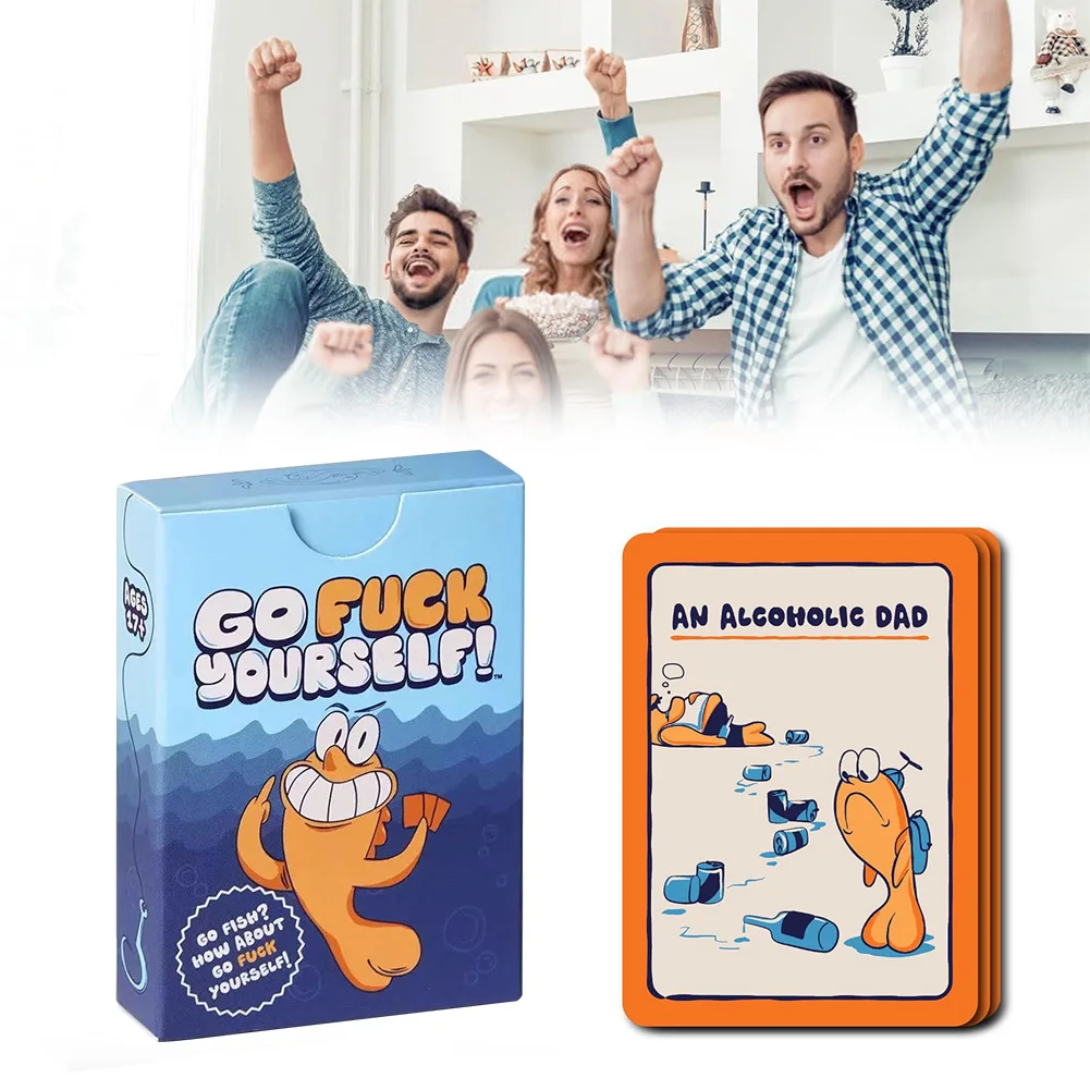 

Карточная игра Go Fish Yourself Веселый кляп в подарок Веселые карточные игры с поворотной ночной вечеринкой Игра для 2+ игроков Взрослых