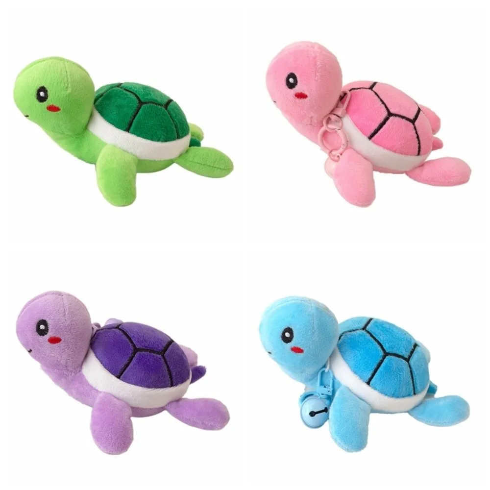 Cloche tortue en peluche pendentif sac suspendu créatif tortue en peluche poupée porte-clés mignon en peluche tortue en peluche porte-clés sac à dos décor