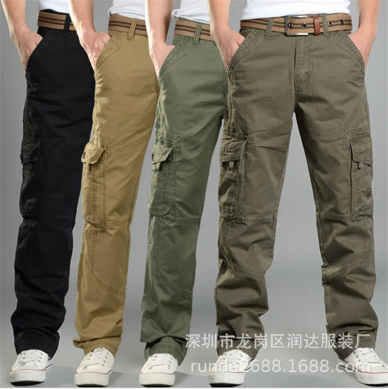 

Men's Outdoor Workwear Casual Pants - Workwear Store Men's Washed Cotton Multi-pocket Straight-leg Casual Pants