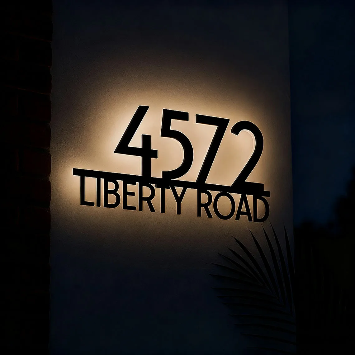 Modern Backlit LED House Sign Customizable Illuminated Address Plate Personalized Address Numbers Street Name House Door Sign