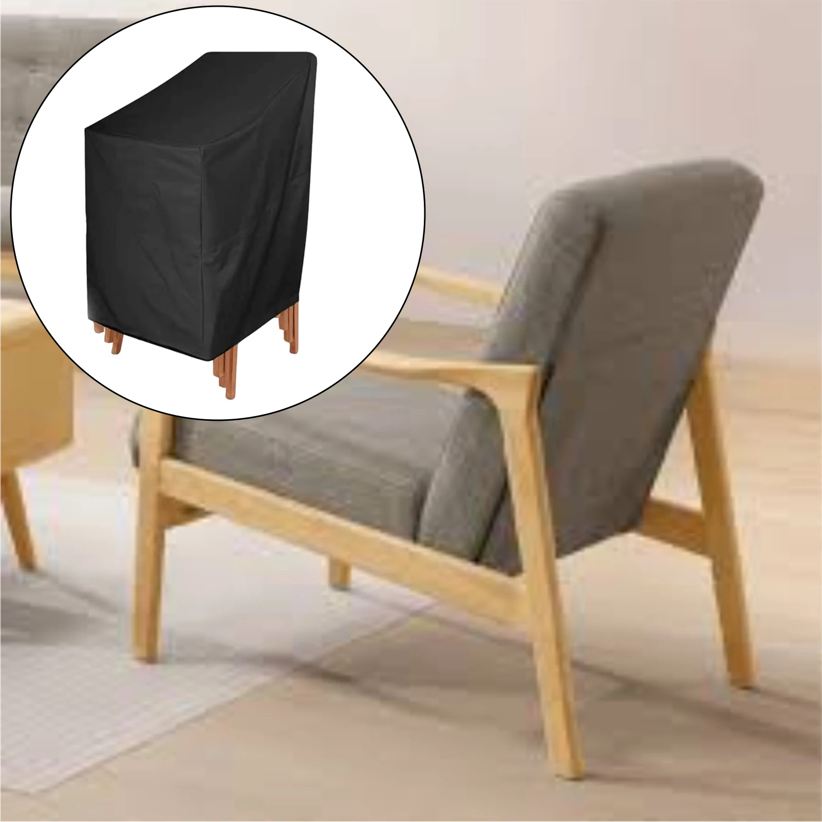 Adjustable Garden Chair Cover Winterproof 210D Polyester Protective Waterproof Dustproof Cover for Outdoor Use
