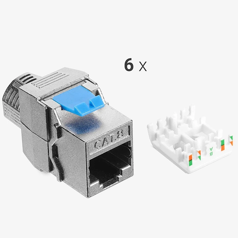 แจ็คโมดูลหลัก-แจ็คชิลด์รูปแมว-8โมดูลอีเธอร์เน็ต RJ45 Cat 8โมดูลอีเธอร์เน็ต40 Gbit พร้อมตัวเรือนโลหะ