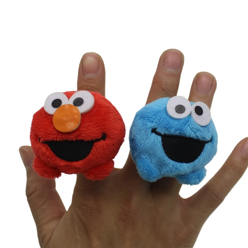 2piece classical Elmo and Cookie Monster finger ring plush soft toys Sesame Street finger ring toys Children Educational Toys