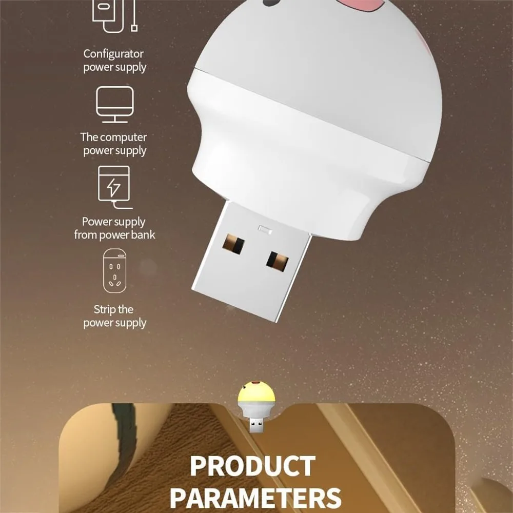 New USB Plug Led Voice Light Night Light Plastics Mini USB Light Smart Voice LED Light Desk