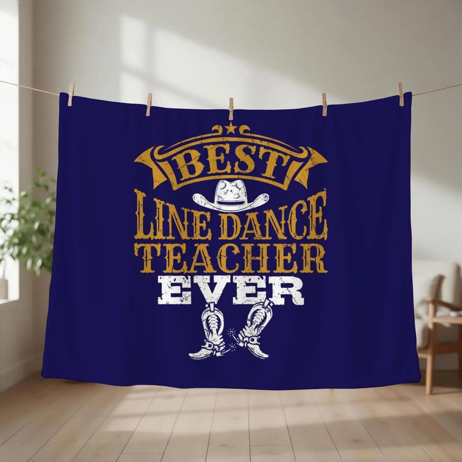 Best Line Dance Teacher Ever Throw Blanket couch cozy soft plush fuzzy picnic outdoor blanket