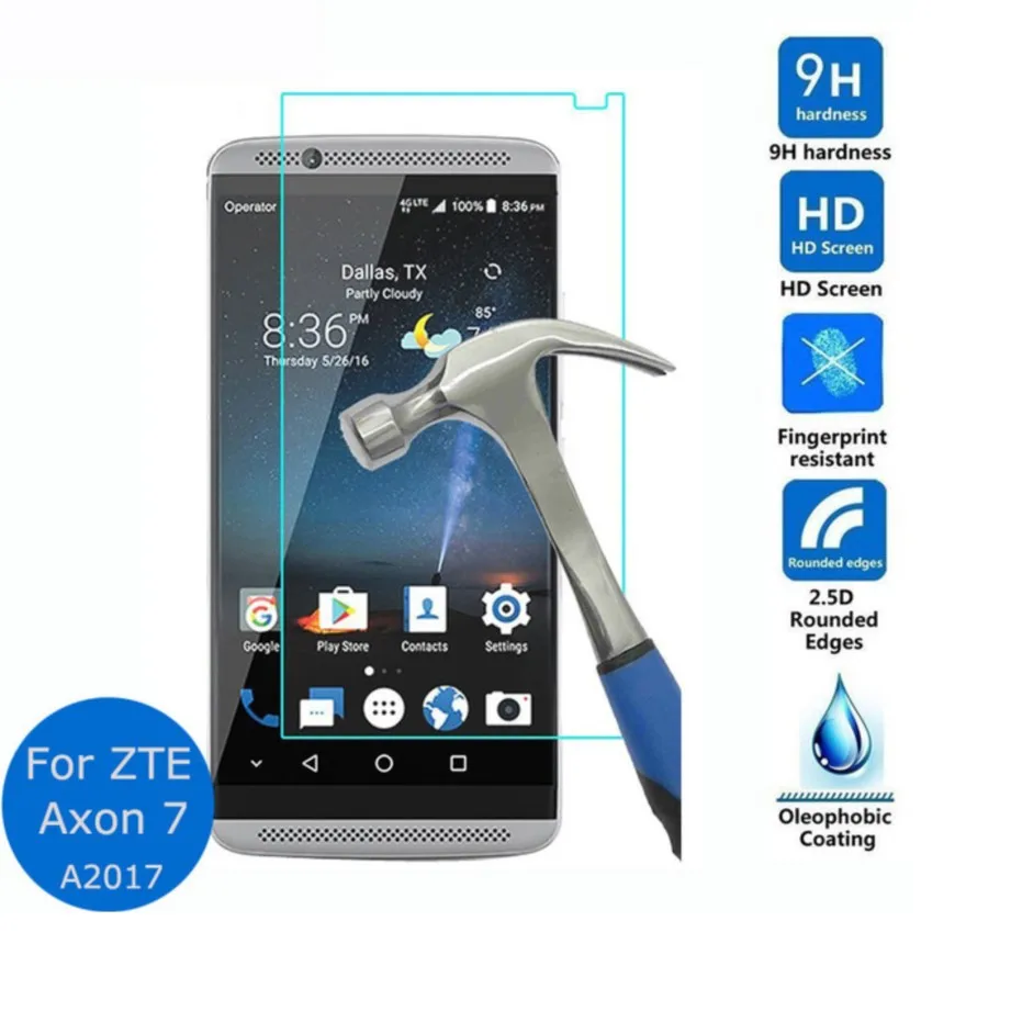 for zte axon 7 a2017 tempered glass screen protector 2.5d protective film on the for zte axon 7 a2017 pelicula de vidro guard hd