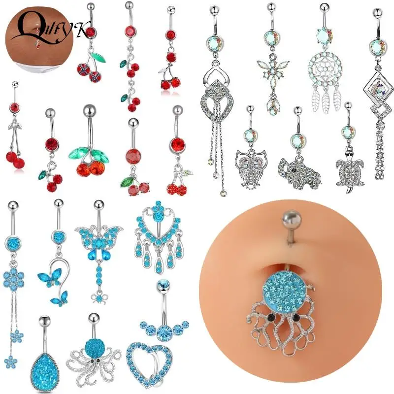 

Cherry Pendant Belly Button Ring Drop Dangle Body Belly Piercing Fruit Belly Button Nails Belly Navel Rings Button Rings