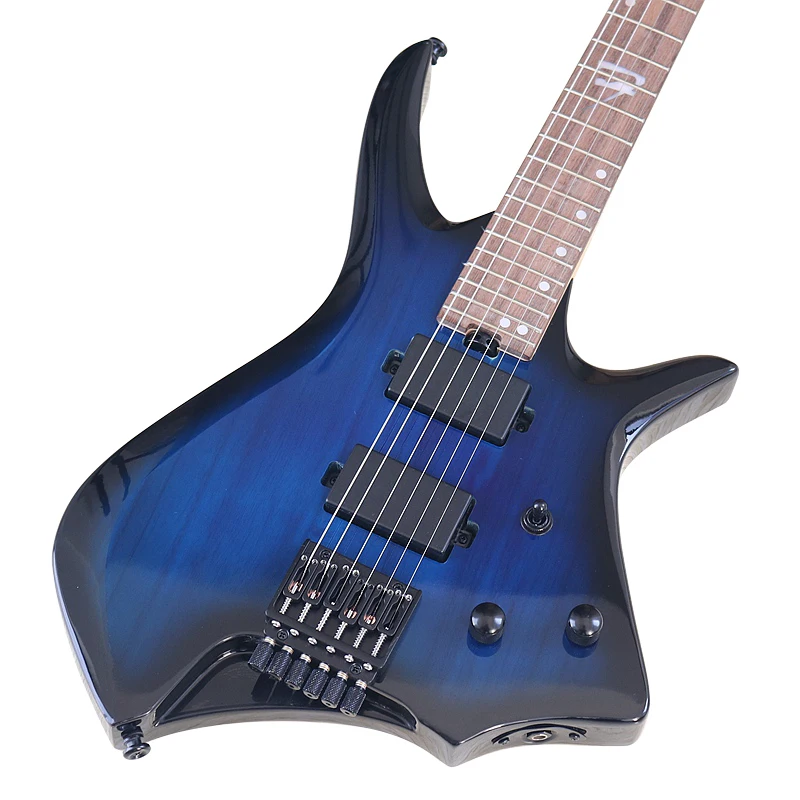 New Arrival 6 String Headless Electric Guitar 30 Inch Solid Paulownia Wood Body Mini Guitars