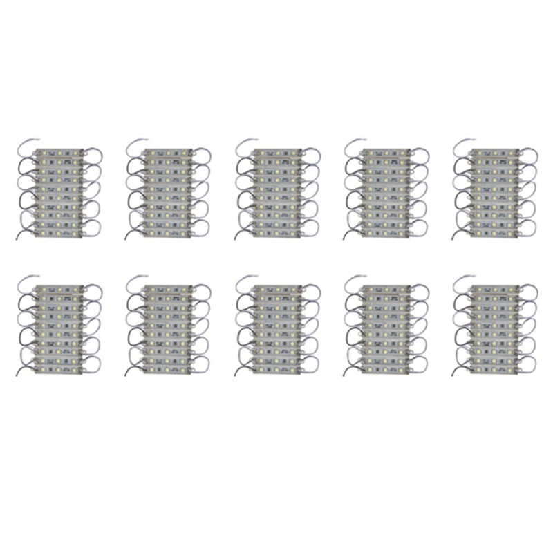 100Pcs 5050 SMD 3 LED Module LED Strip String Light Waterproof DC 12V Cool White