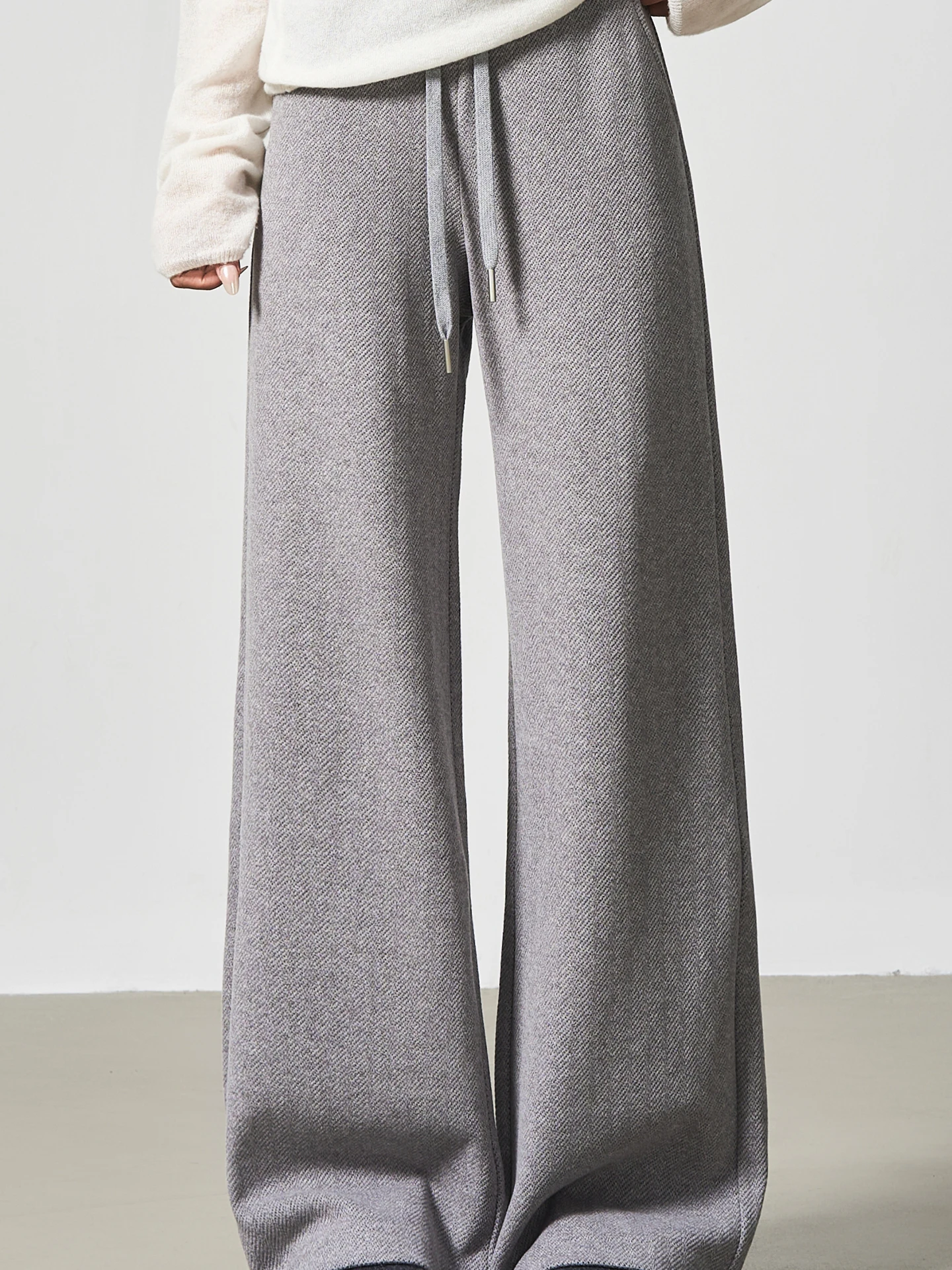 

GHJOD Studio: Роскошные шерстяные брюки свободного кроя с эффектом похудения, прямые широкие штанины, женские, с высокой талией, комфортная посадка