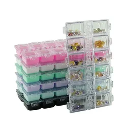 12 Grids Plastic Empty Storage Box Nail Accessories Manicure Colorful Jewelry Beads Display Container Case Organizer Holder Tool