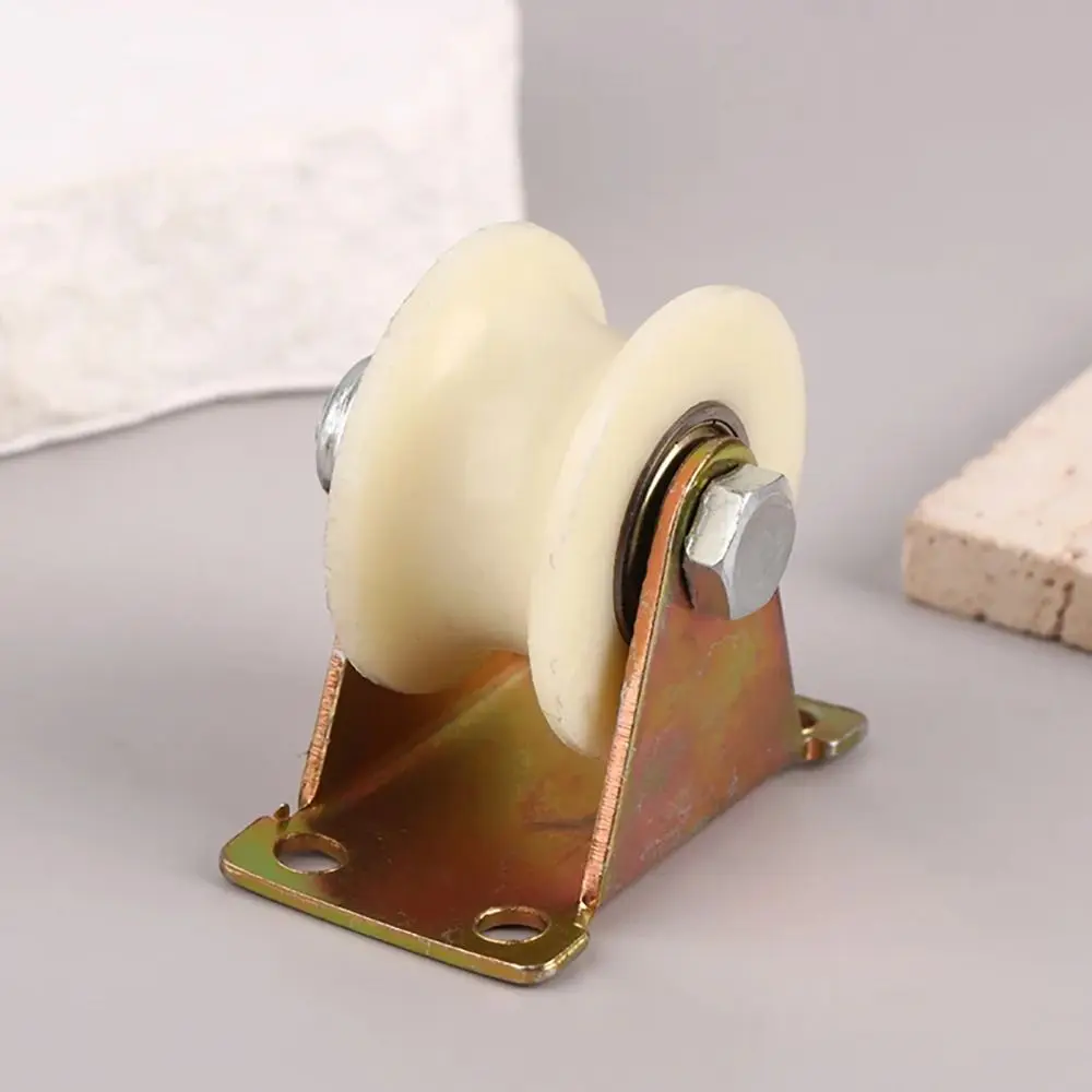 1Pcs New Grooved Nylon Bearing Pulley 30U/V 30mm 45# Roller Track Wheel With Stand Rigid Caster Sliding Heel Tool