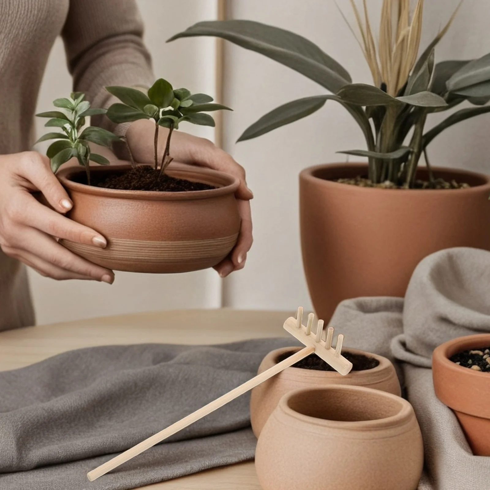 

Mini Zen Garden Tool Unique Design For Meditation Sand Table Diy Decor Small Hand Rake Garden Sand Tools Bonsai Sandbox