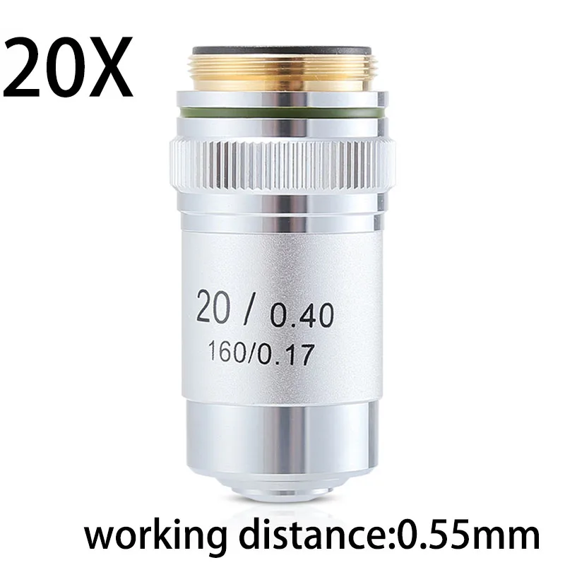 4X 10X 20X 40X 60X 100X Achromatic Objective Lens 195 mm Conjugate Distance Tube Length 160 mm Biological Microscope Objective