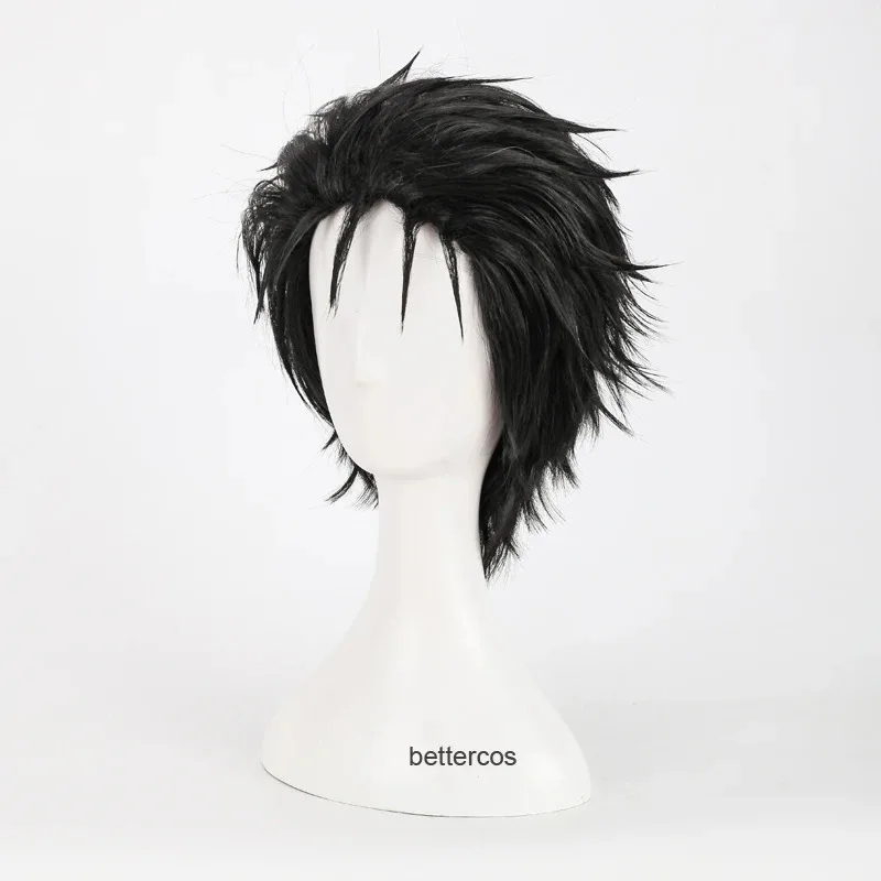 

New Steins Gate 0 Okabe Rintarou Cosplay Wigs Short Black Heat Resistant Synthetic Hair Wig + Wig Cap 2025