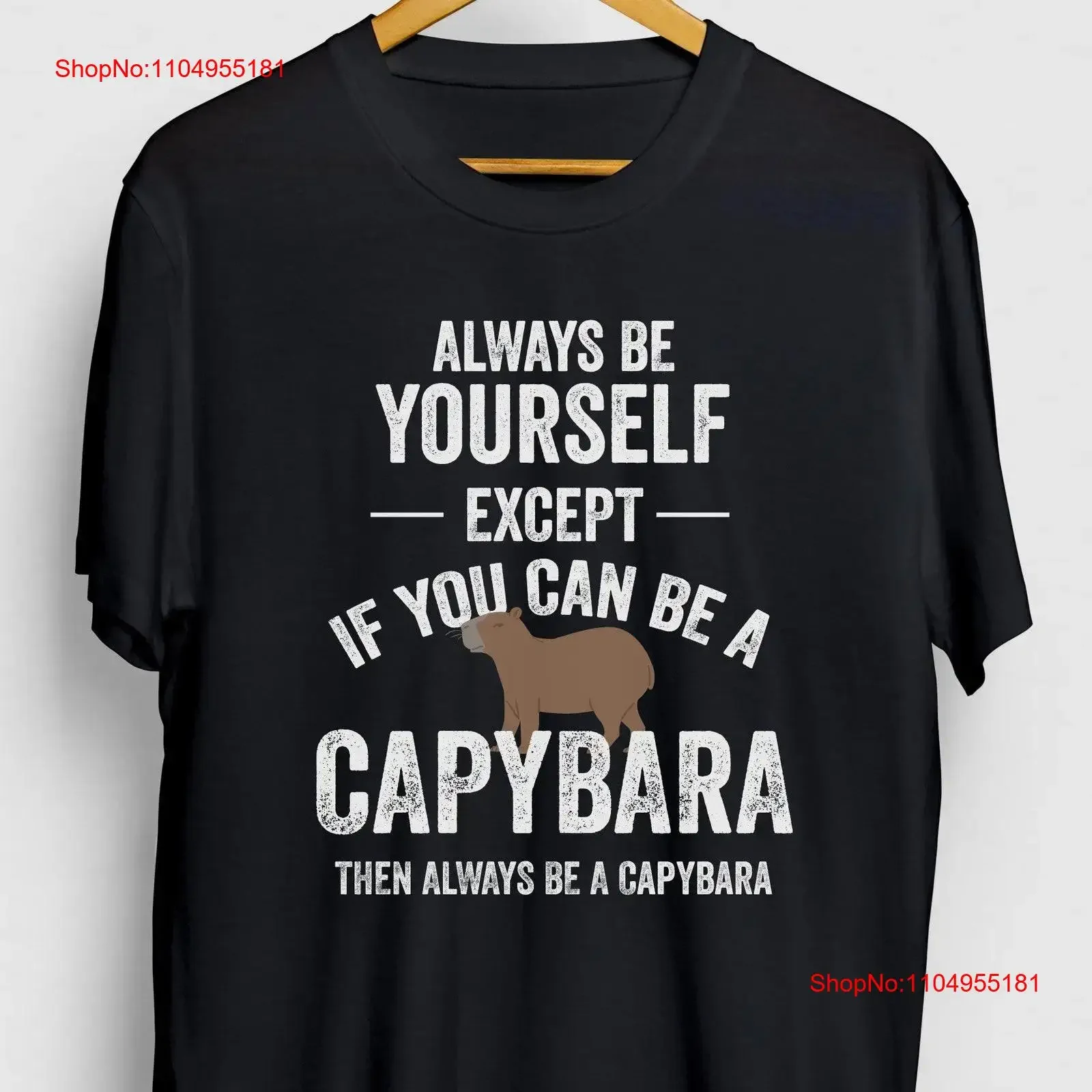 

Always Be A Capybara Funny Zoo T Shirt Animal tee Youth vintage Washed fashion homme Stylish graphic streetwear Versatile