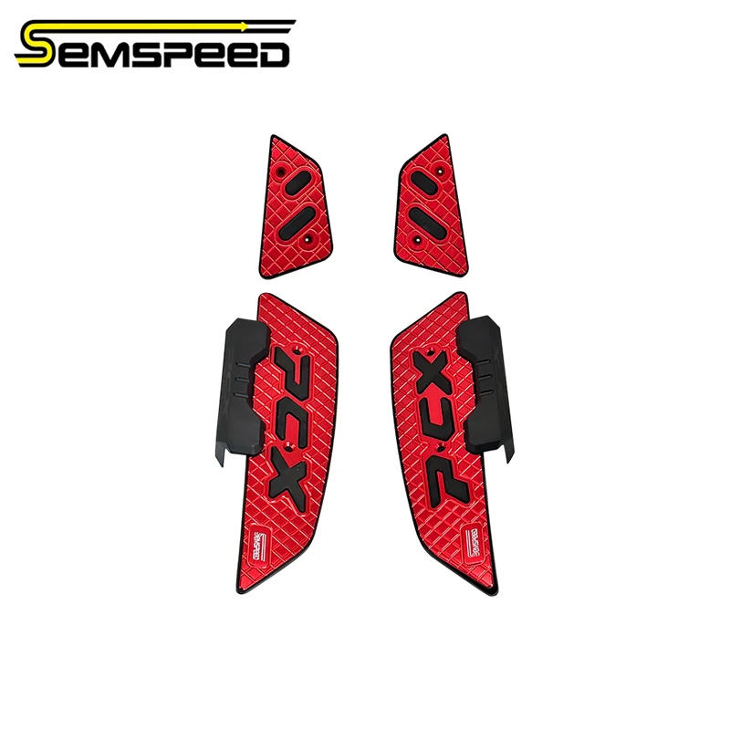 SEMSPEED CNC Aluminum Anti-Slip Foot Pegs For Honda PCX125 160 2025 Direct Fit Textured Surface OEM Replacement Moto Accessories