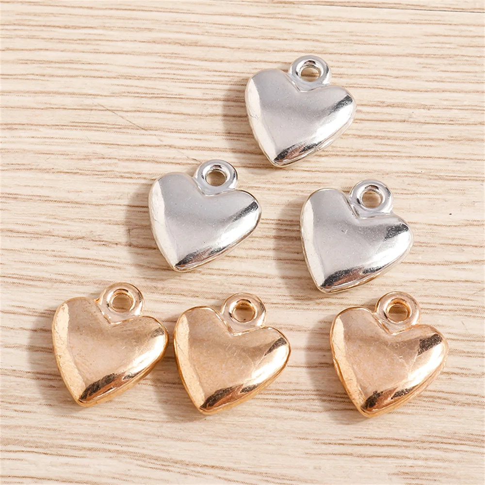 Tusember 10 Stück Legierung Gold Silber Farbe Herzanhänger für Ohrringe Halsketten DIY Schmuckherstellung Zubehör – Detail 2