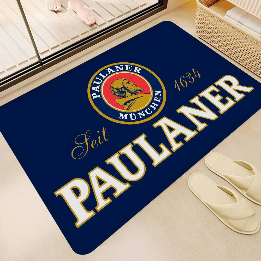 Alfombra para puerta de entrada de la marca German Beer Paulaner, lavable, antideslizante, para sala de estar, sofá, sillas, cocina, alfombra de bienvenida