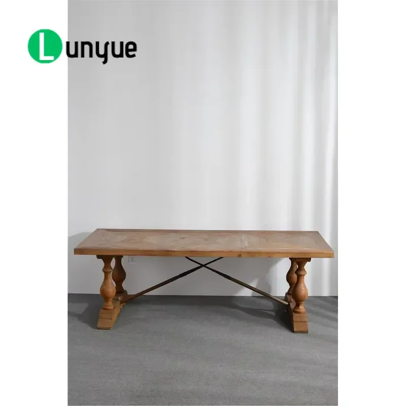 8 Person Antique Dining Table Set Recycled Pine Wood Elegant Durable Living Room Furniture Manufacturer Wholesale Home Decor