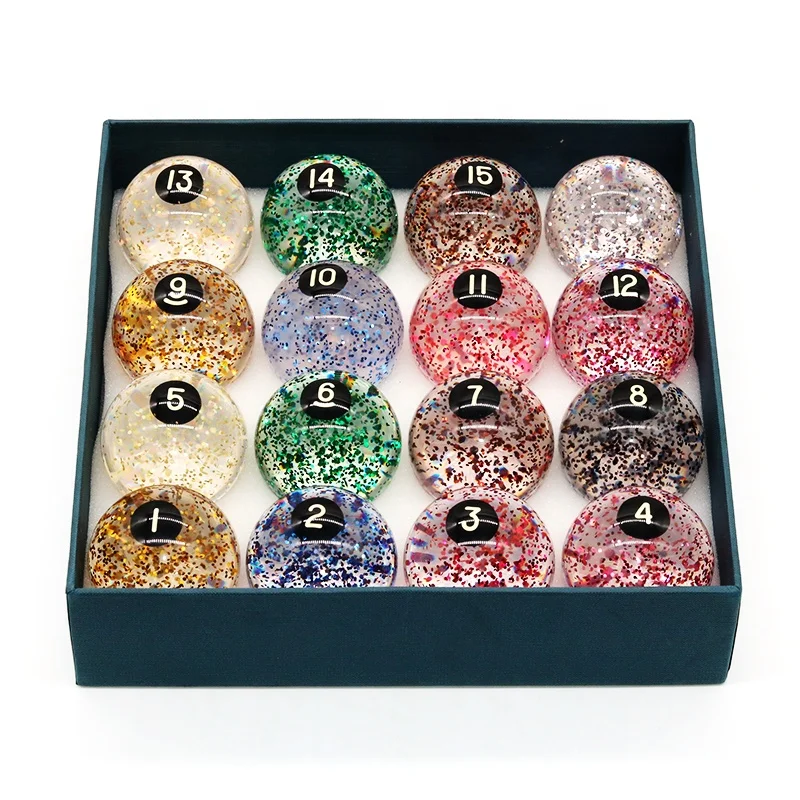 

Премиальный кристаллический дизайн, смола, коробка для набора из 16 предметов, 57,2 мм, бильярдный шар для продажи