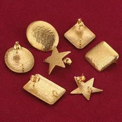 10pcs Stainless Steel Oval Star Plated Gold Base for Earrings Making Supplies Accessories Stud Earring Posts Connectors Parts