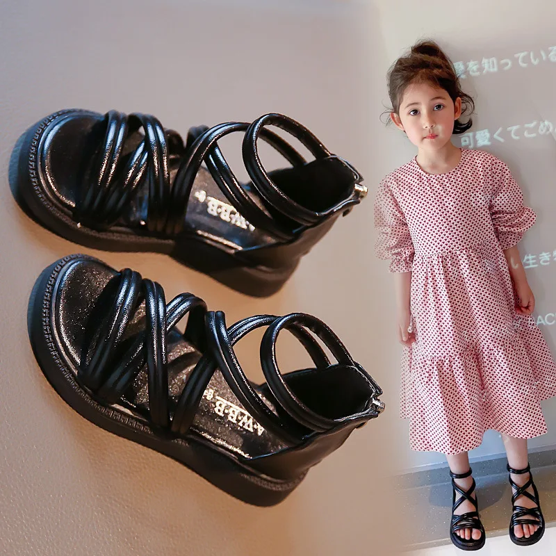 

Fashion Summer Girls Sandals Female Children Beach Shoes Littler & Big Kids Soft Sole Size 23-36