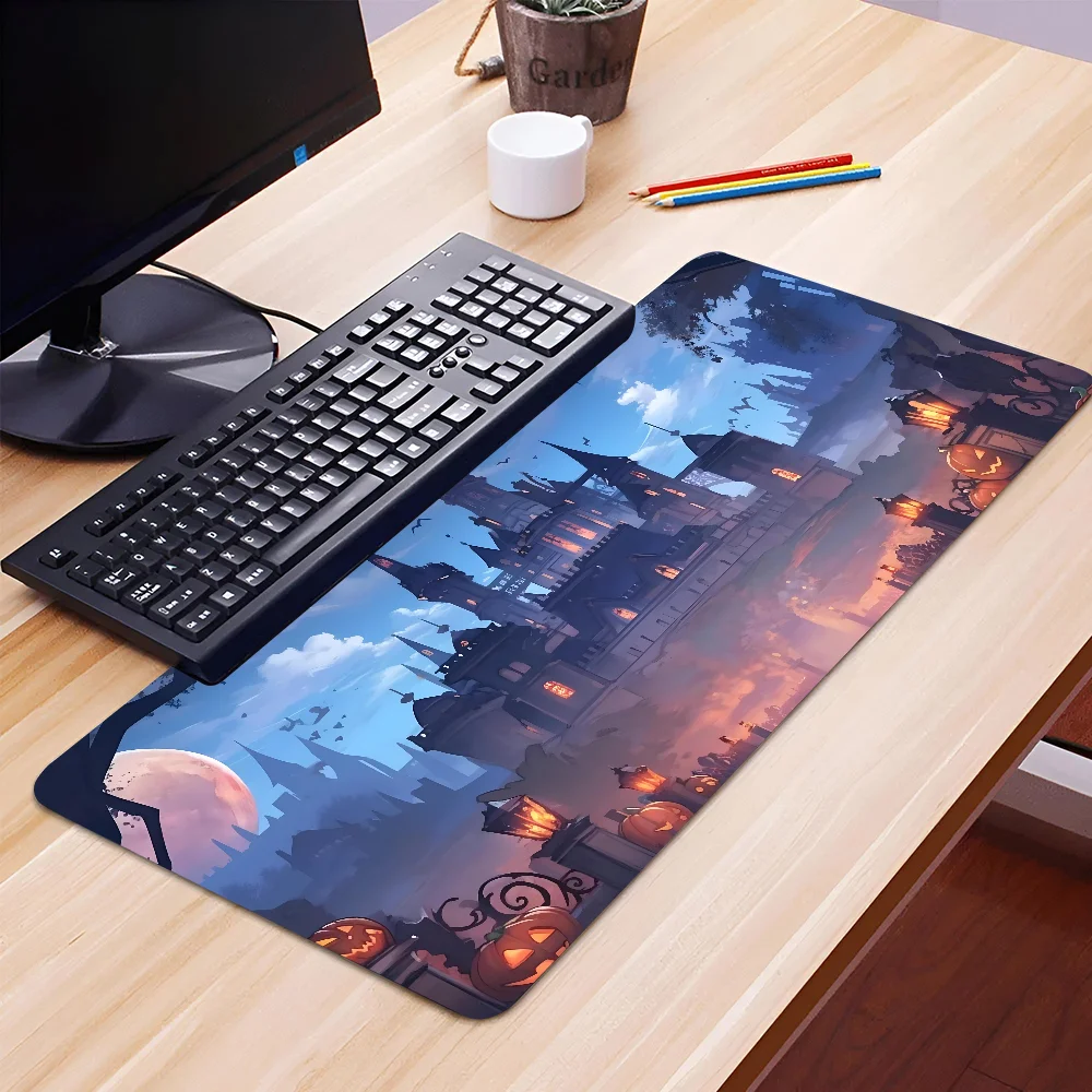 

1pc hot Festivals Halloween Castle Non-slip Mouse Pad Suitable For Office Computers Laptops E-sports Game Desk Mats XXL Keyboard