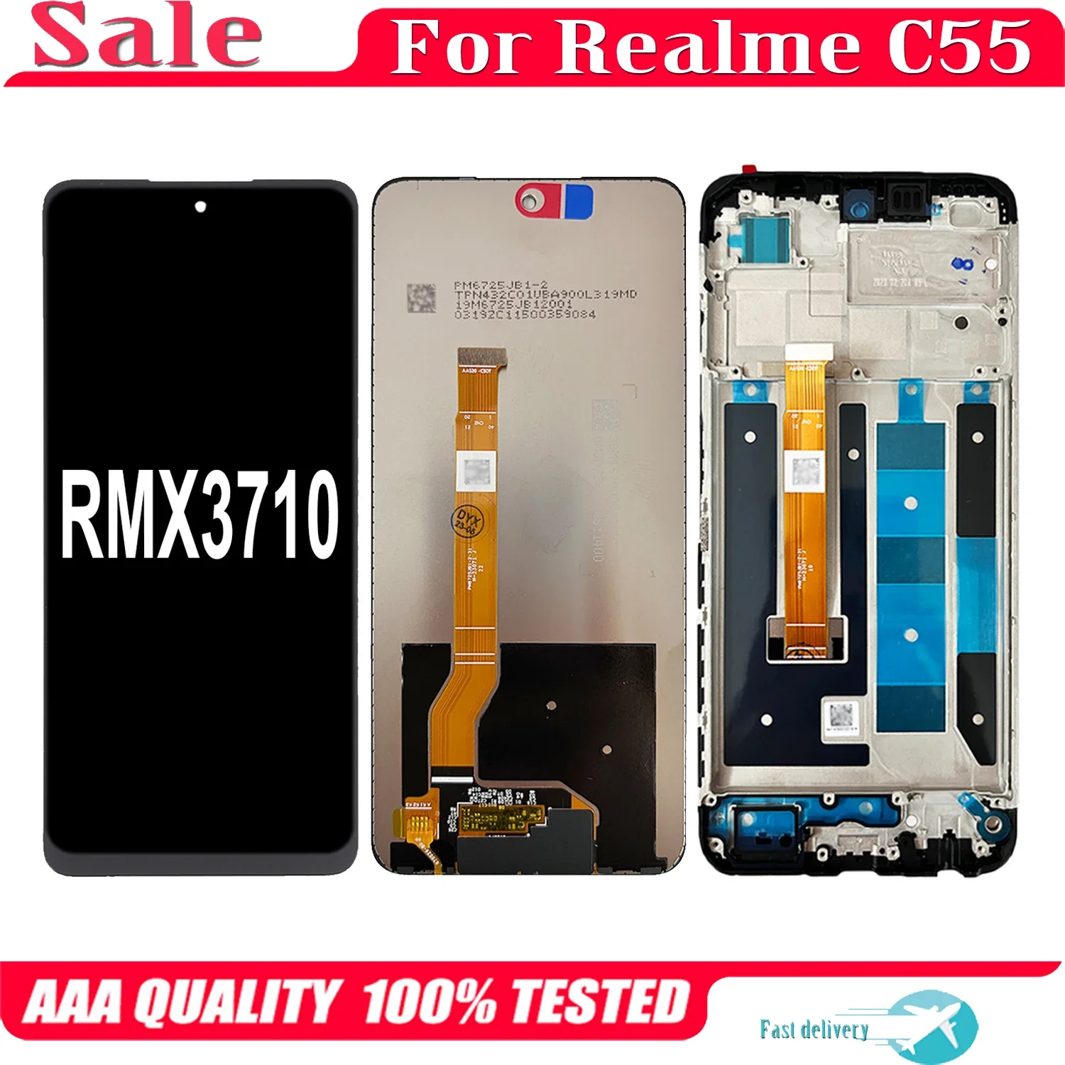 

6.72'' For OPPO Realme C55 RMX3710 LCD Display Touch Screen Replacement Digitizer Assembly