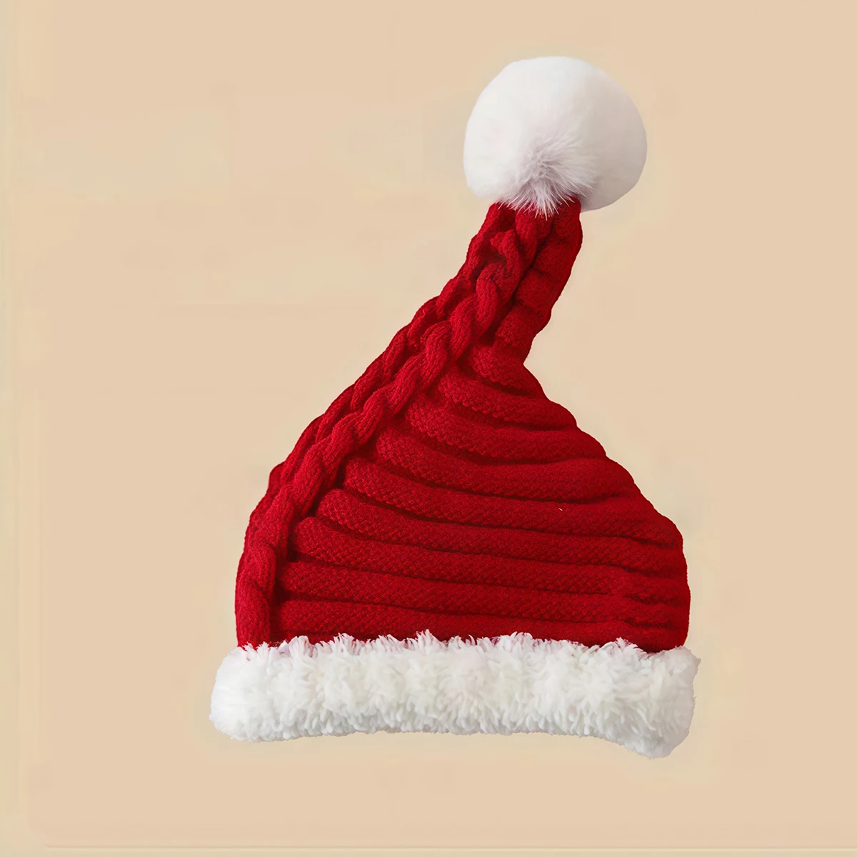 Adorable Infant Knit Winter Hat with Pom Pom Cozy Santa Claus Beanie for Outdoor Activities and Festive Events