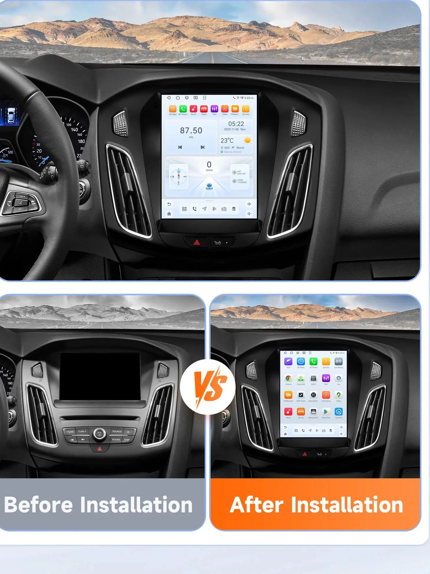 360Camera 9.7 inch 2 DIN Android 14 autoradio voor Ford Focus 3 MK 3 2011-2019 multimediasysteem Carplay autoradio 4G DSP 6115 - afbeelding 2
