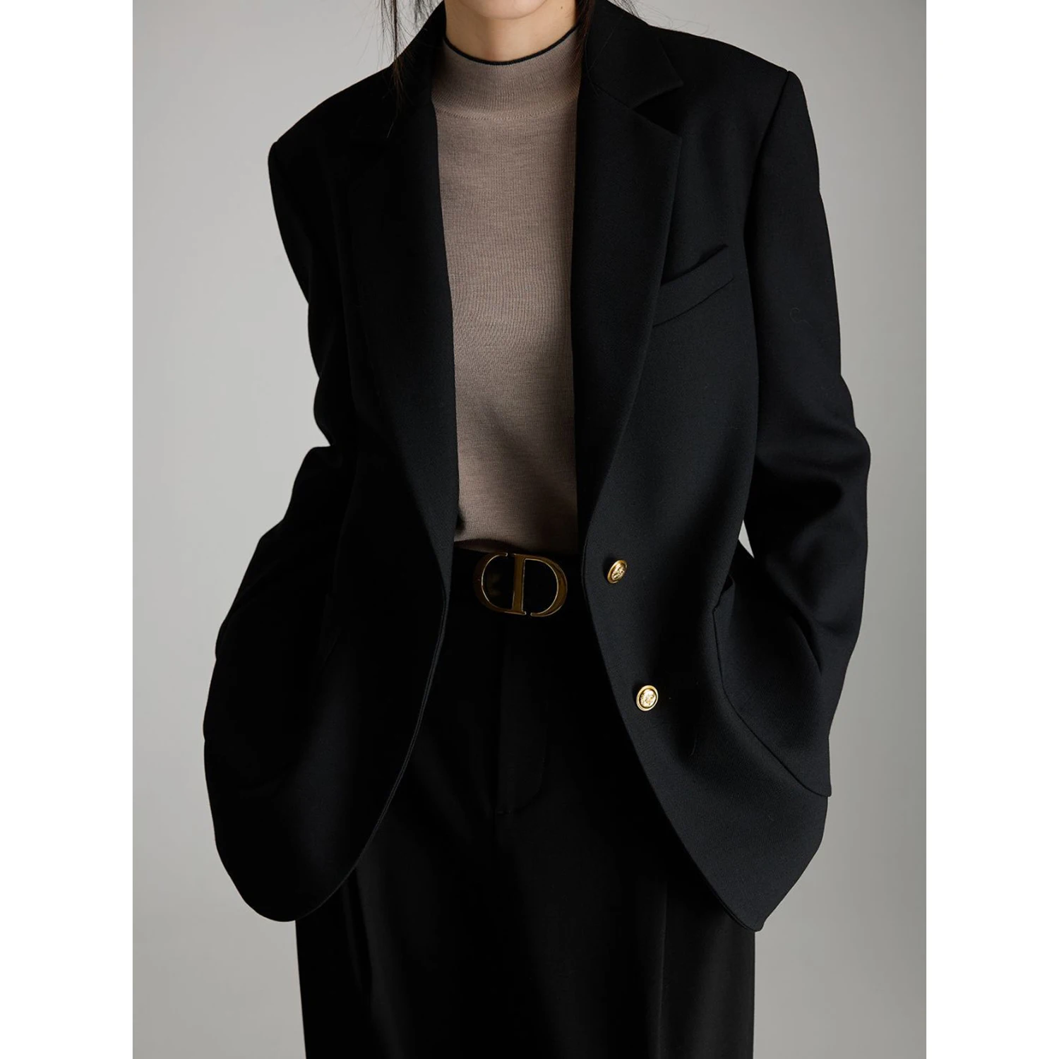 

Женский деловой костюм Allingentle: приталенный блейзер, модный повседневный наряд, пиджак на одной пуговице для офиса и повседневной носки, с возможностью индивидуального пошива