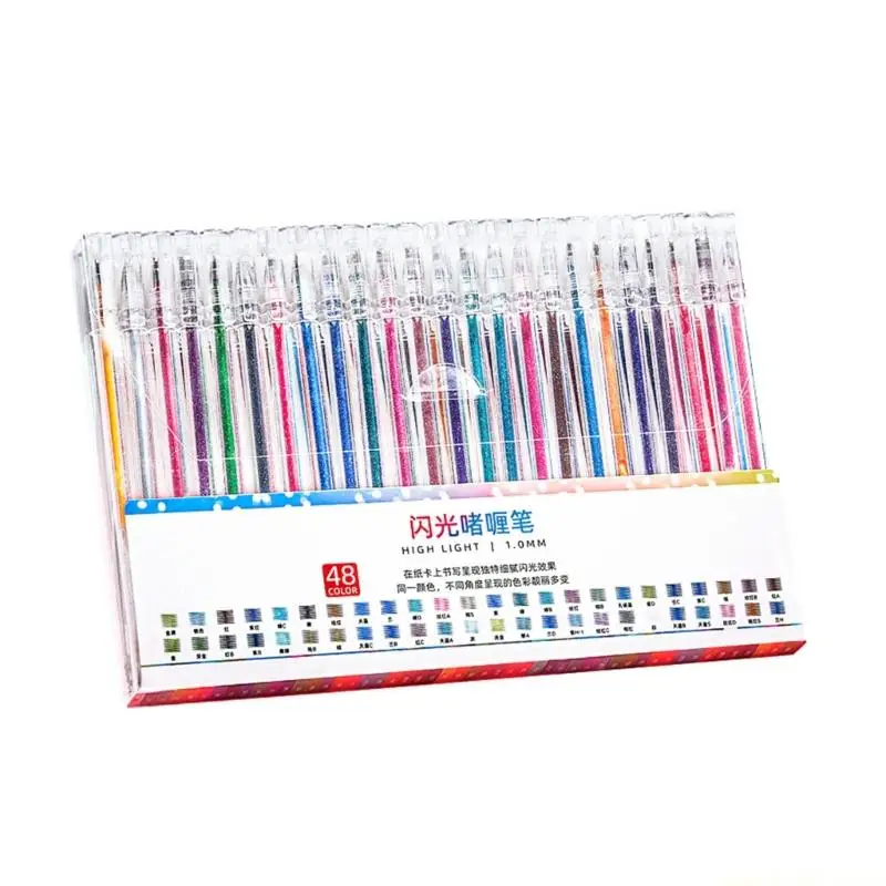 Glitter Gel Marker for Coloring Journaling Crafting Drawing Glitter Gel Pen Multiple Color Glitter Pen for Making Card